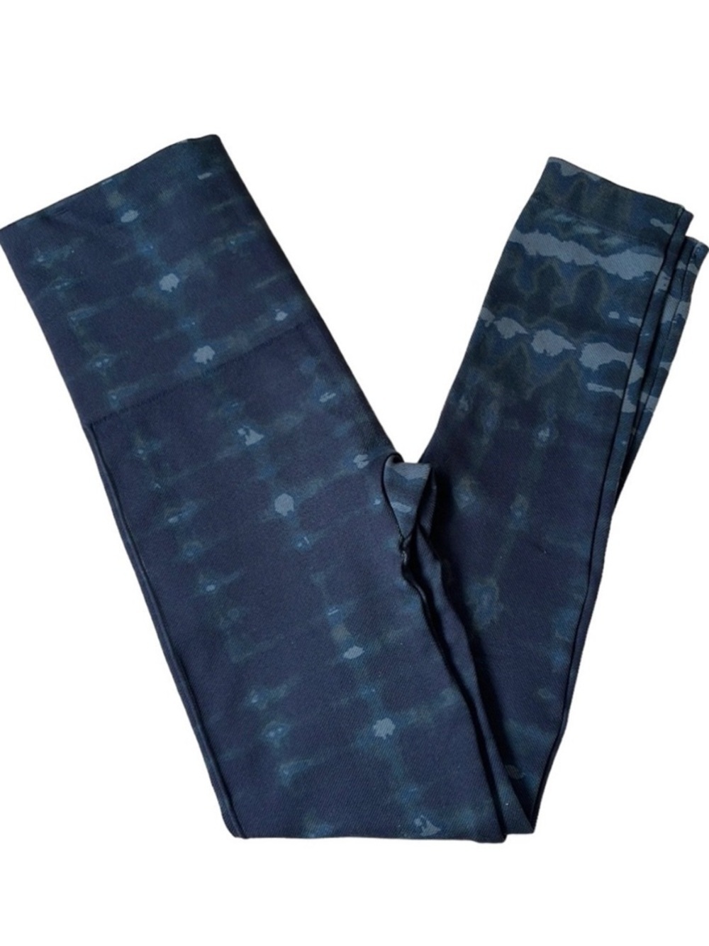 EUC SPANX Look At Me Now Leggings - Navy Blue Tie-Dye